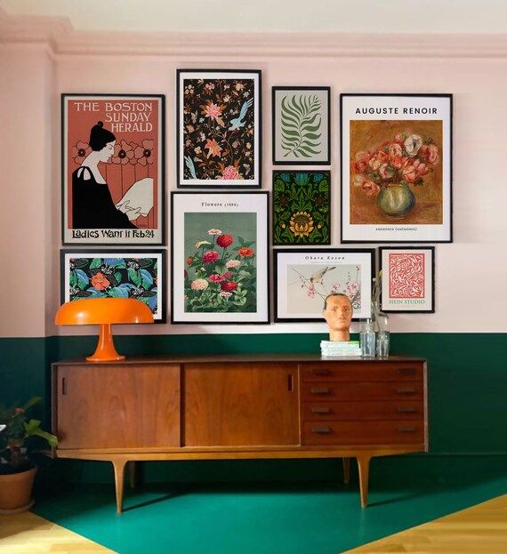 Gallery Wall Art Set of 9 Eclectic Print Set Botanical Wall - Etsy | Etsy (US)
