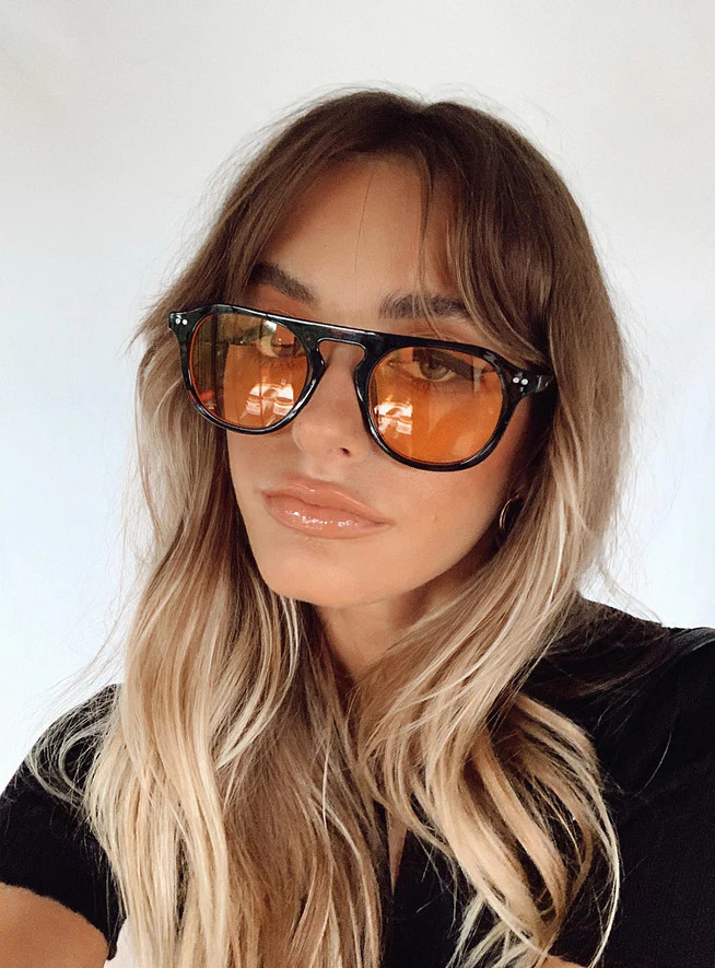 Matilda Sunglasses Black / Orange | Princess Polly US