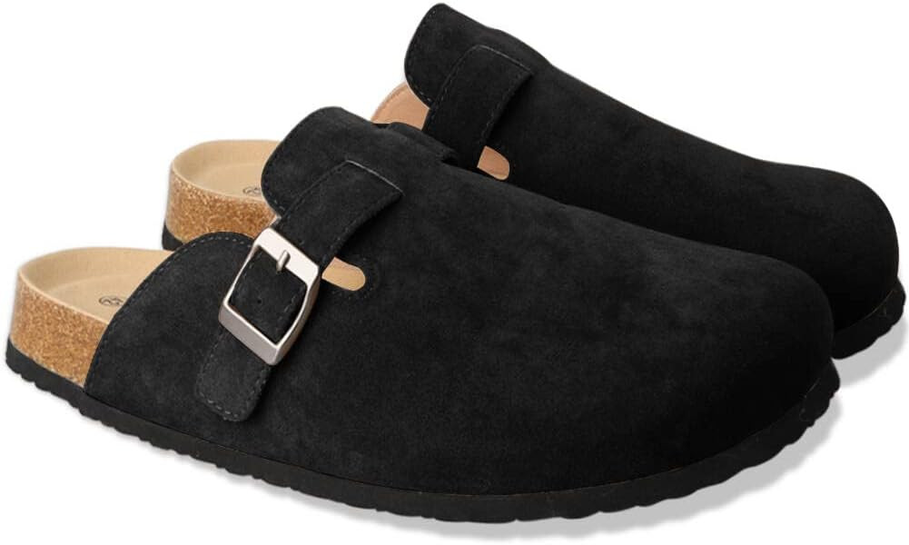 Boston Clogs for Women Boston Clogs Dupes Suede Soft Leather Clogs Classic Cork Clog Antislip Sol... | Amazon (US)