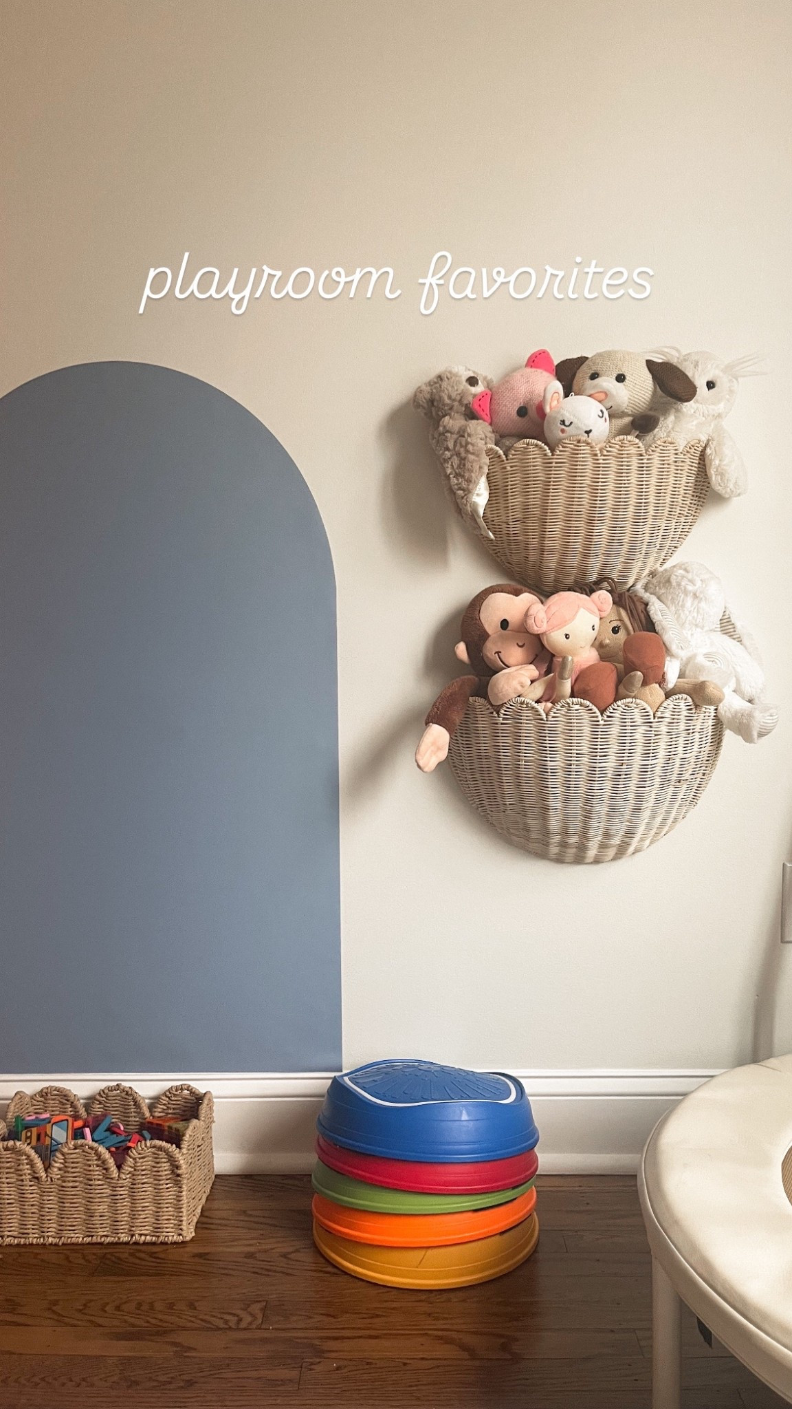 Neutral playroom with a pop of fun 🤍

We love these colorful stepping stones, space-saving magnet wall arch from Etsy, neutral trampoline for active play, and scallop wall baskets from Amazon for toy storage. Perfect for small spaces, neutral aesthetics, and kids who love to explore safely. 


#amazonmusthaves
#amazonplayroom #amazonhomefinds
#toystorageideas #playroomstorage
#smallspaceliving #toddleractivities
#neutralhome #momlifeessentials

#LTKKids #LTKHome #LTKmomlife