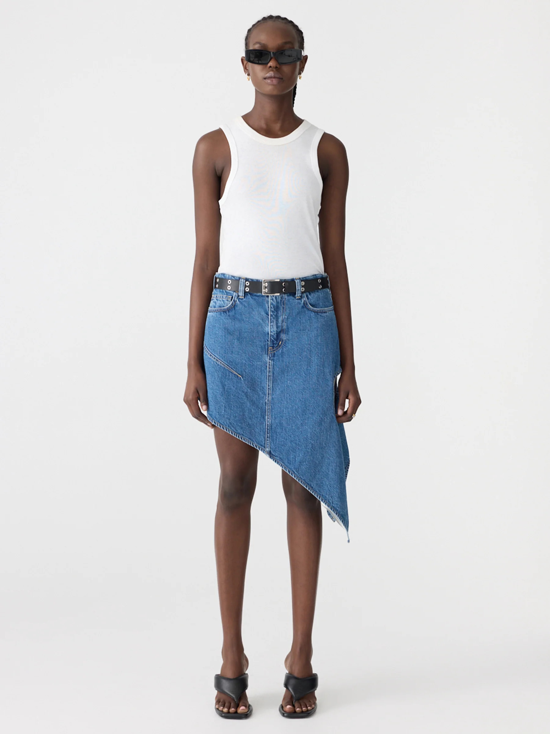 Deconstructed Denim Skirt | Bassike