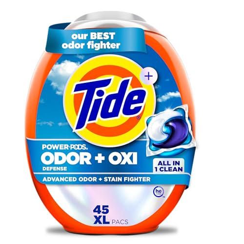 Tide Odor Defense + Oxi Laundry Detergent Pacs, Original Scent, 45 Count, Advanced Odor + Stain Fighter | Amazon (US)