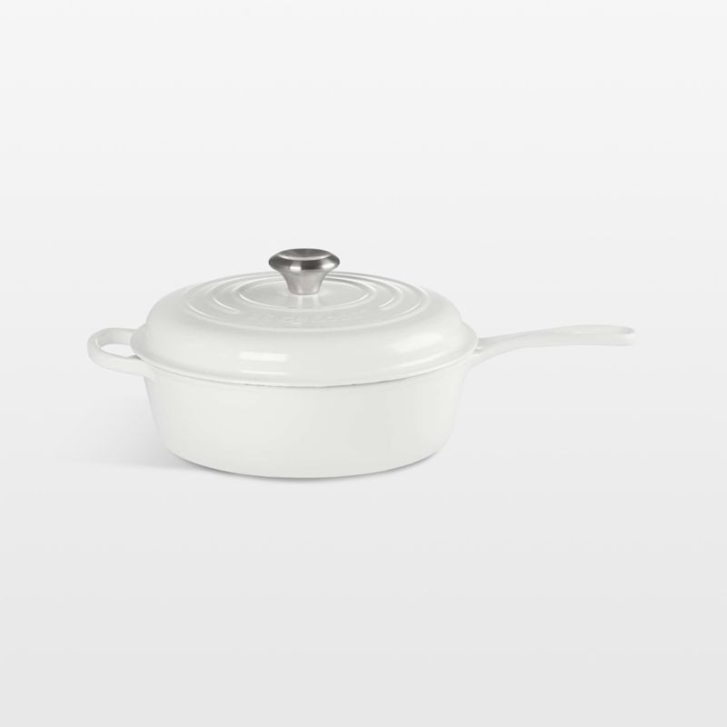 Le Creuset 3.75-Qt. White Signature Cassadou + Reviews | Crate & Barrel | Crate & Barrel