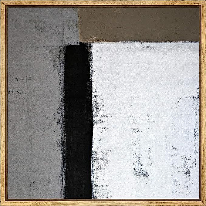 SIGNWIN Framed Canvas Print Wall Art Textured Black, Gray & White Color Blocks Geometric Shapes I... | Amazon (US)