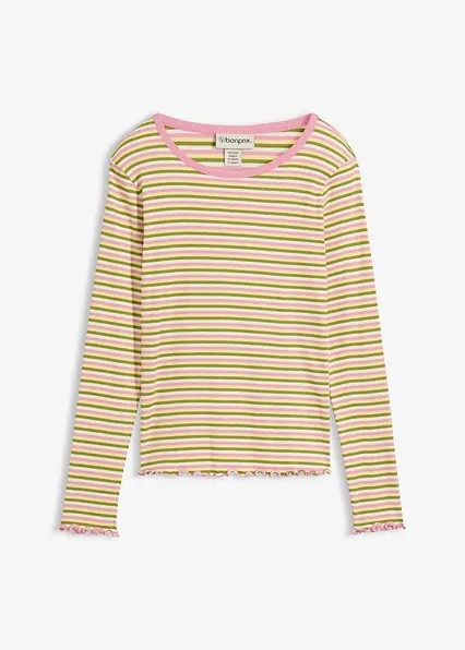 Rippshirt gestreift aus Bio-Baumwolle | Bonprix DE