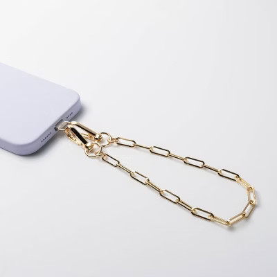 Hello Lux Phone Wristlet - Gold Paper Clip Chain | Target