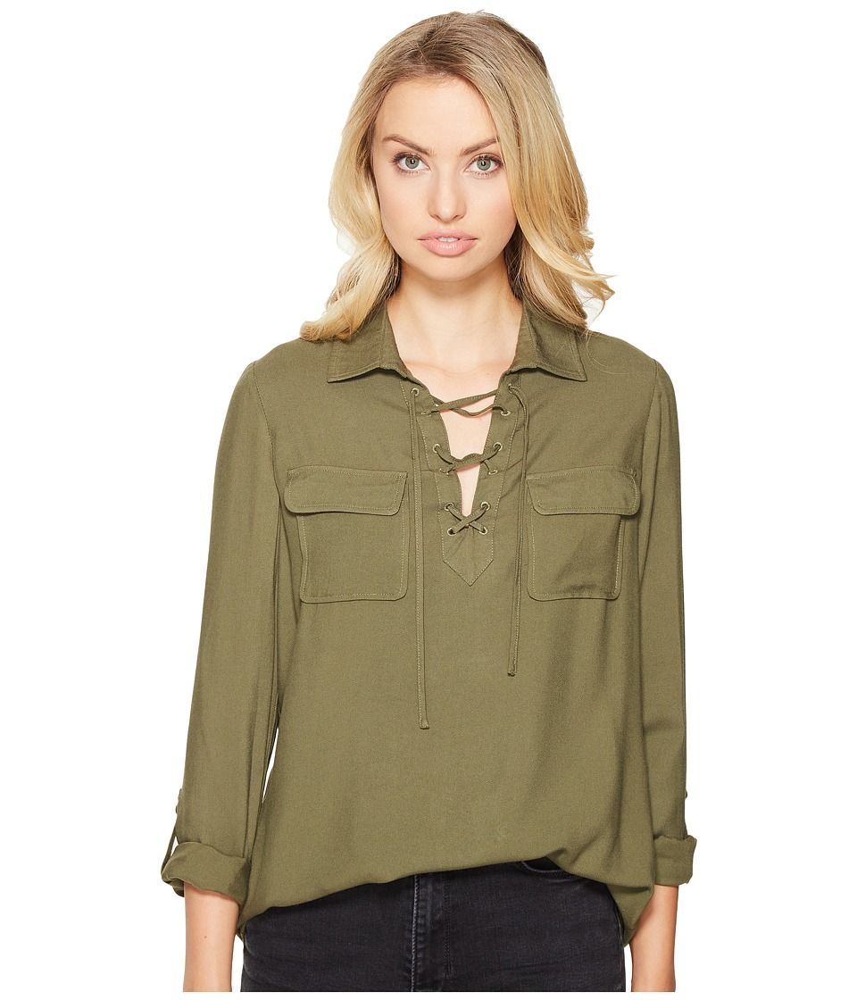 Jack by BB Dakota - Nutmeg Lace-Up Shirt (Fern Green) Women's Clothing | Zappos