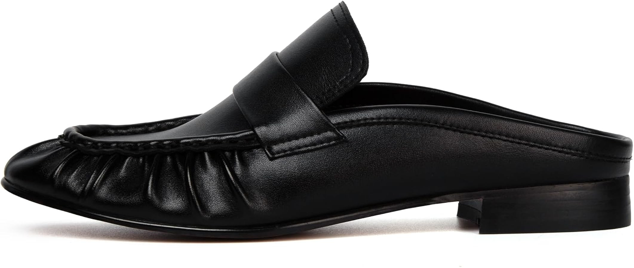 Penny Loafers for Women Chunky Heel Flat Mules Round Toe Slip on Comfortable Loafers Casual Slide... | Amazon (US)