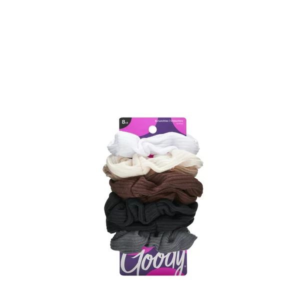 Goody Ouchless Ribbed Hair Scrunchies, Assorted Neutral Colors, 8 Ct | Walmart (US)