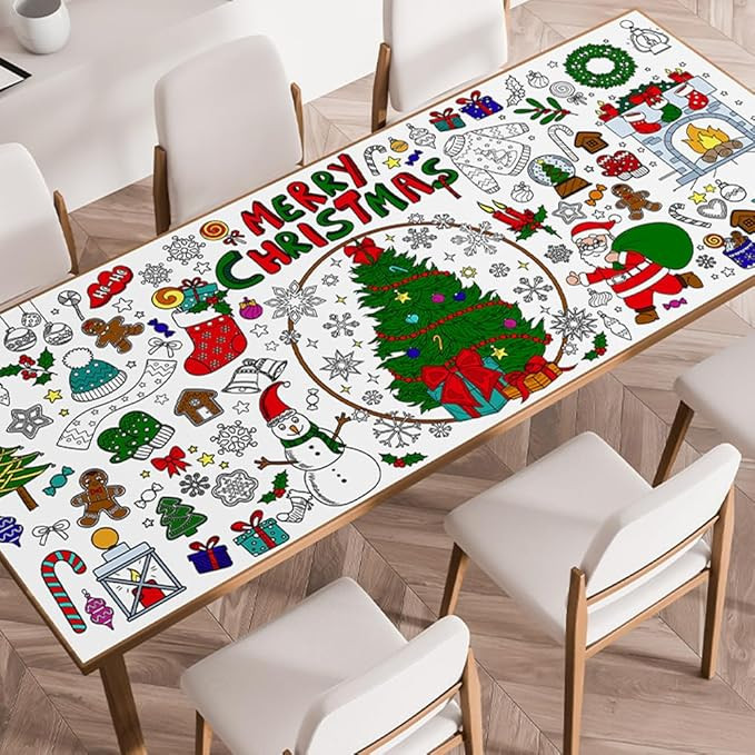 Christmas Crafts for Kids, Christmas Coloring Tablecloth - Christmas Games/Gifts/Activities/Decor... | Amazon (US)