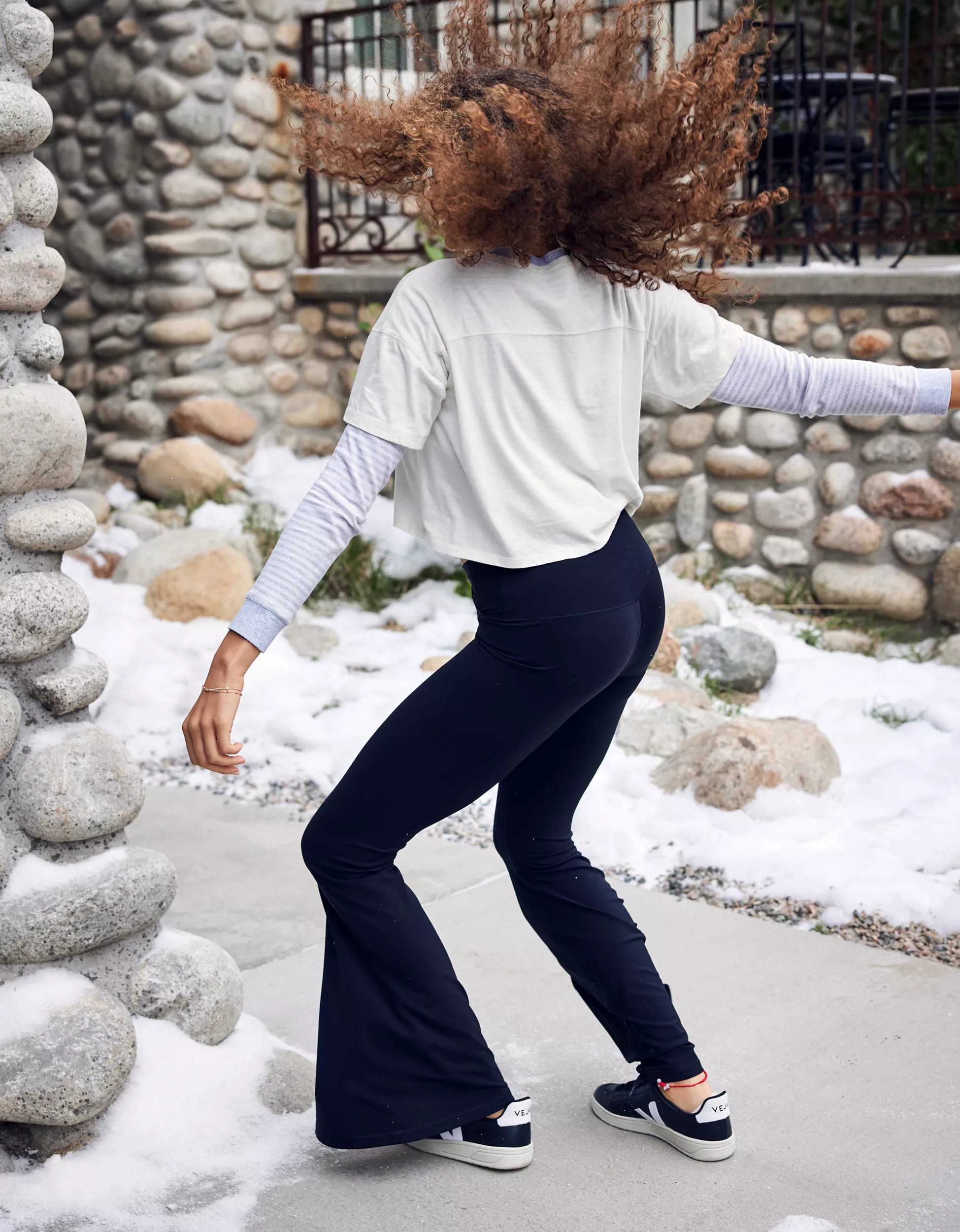 OFFLINE Real Me High Waisted Crossover Super Flare Legging | American Eagle Outfitters (US & CA)
