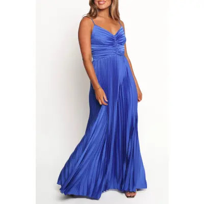 Petal & Pup Naira Pleated Maxi Dress in Sunset Orange at Nordstrom, Size 10 | Nordstrom