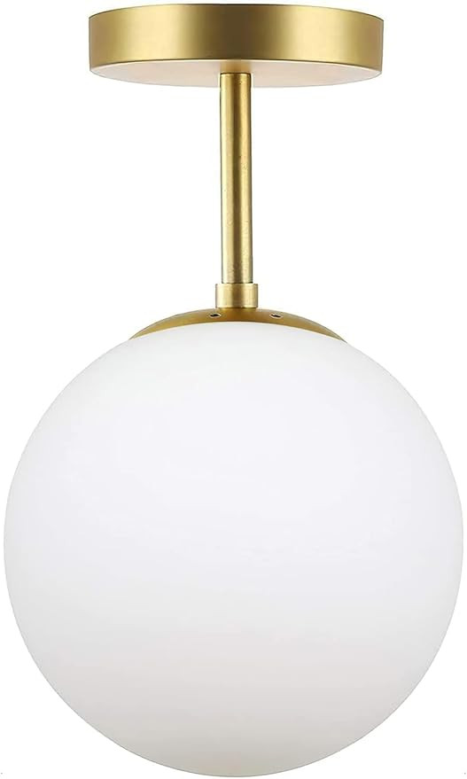 Gold Globe Semi Flush Mount Ceiling Light,Mid Century Modern Light Fixture Ceiling,Globe Ceiling ... | Amazon (US)