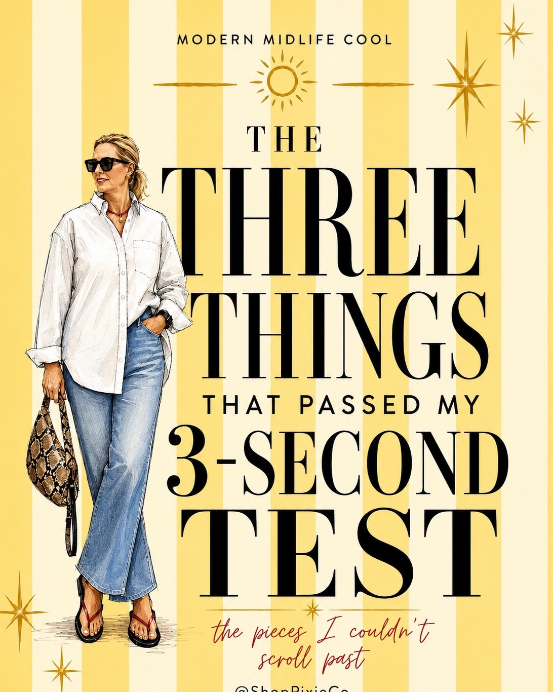 Very few pieces pass my Three-Second Test. 
These three did. ✨ Tee is Classic T-Shirt Company

Tell me which caught your eye. (You’ll get links when you comment, too.)

Hi, I’m Jill, creator of Shop Pixie Co., where I share modern fashion for women over 50. You’ll find elevated everyday style, premium denim, casual chic outfits, quiet luxury inspiration, capsule wardrobe ideas, classic style with a modern twist, wearable fashion trends, outfit ideas, styling tips, shopping finds, and confidence-building style advice. Every recommendation must pass my Three-Second Test: if I don’t instantly love it the moment I put it on, it doesn’t make the cut. No “if onlys.” Just pieces worth wearing again and again.

#LTKootd #LTKSeasonal #LTKOver40