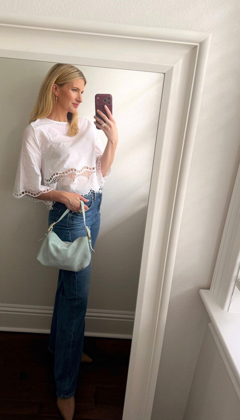 I love a classic-with-a-twist white blouse 🤍

#LTKgrwm #LTKootd #LTKmomlife