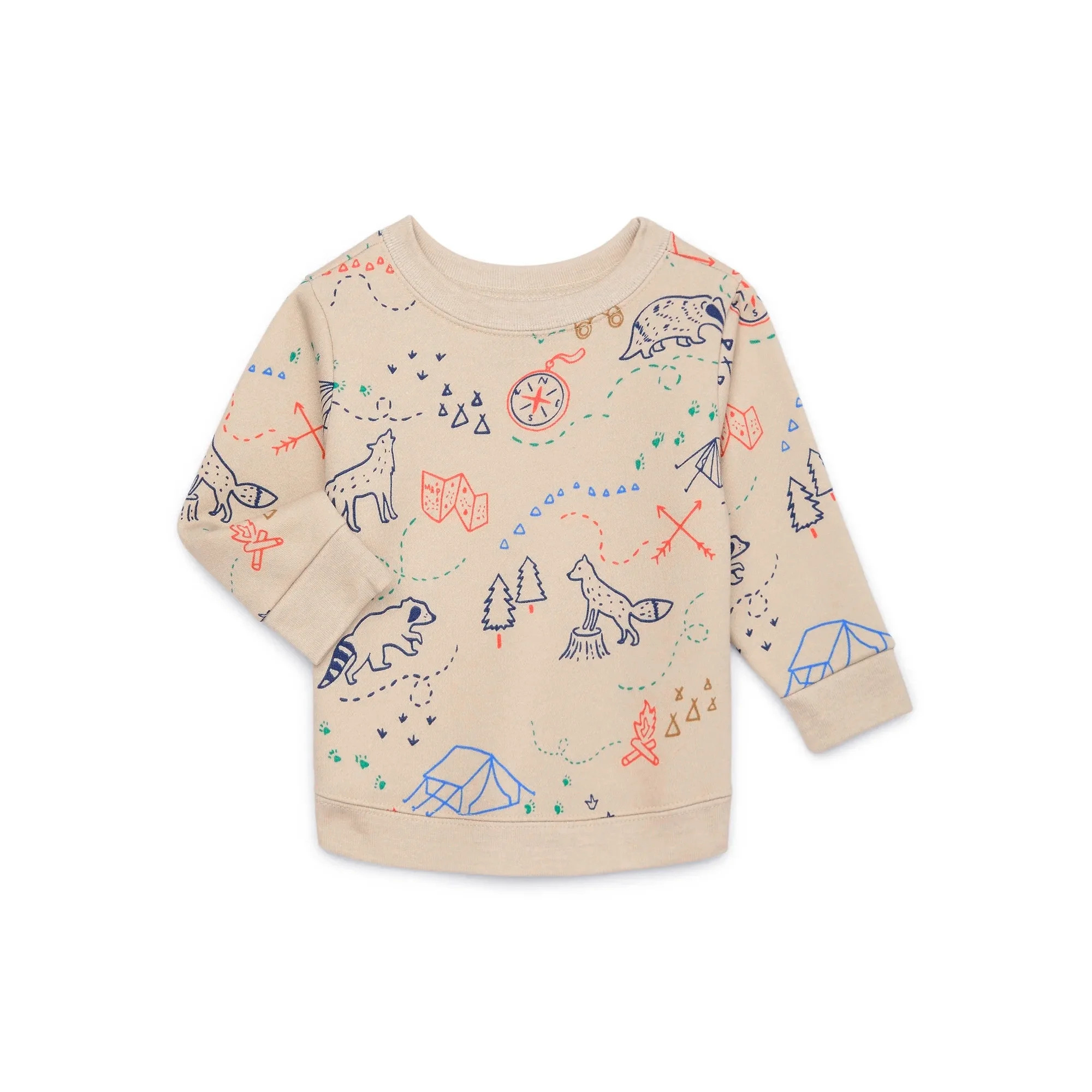 Garanimals Baby Boy Print Fleece Sweatshirt, Sizes 6-24 Months | Walmart (US)