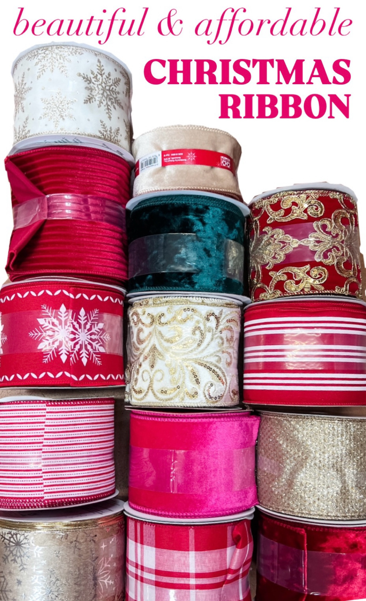 Beautiful and affordable wide Christmas ribbons! Velvets, sequined, metallic… long yardage! #ltkunder25 #walmartfinds

#LTKSeasonal #LTKHome #LTKHoliday