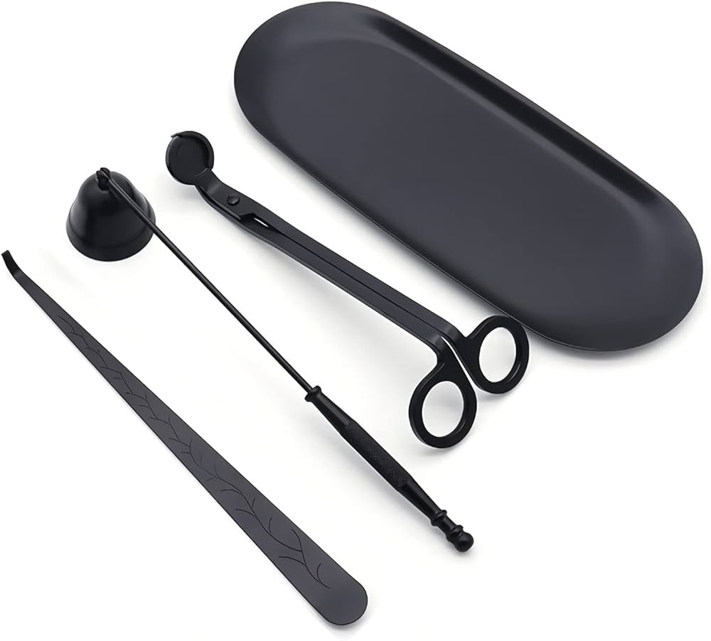 4 in 1Candle Accessory Set,Candle Wick Trimmer,Candle Wick Snuffer,Candle Wick Dipper,Storage Tra... | Amazon (US)