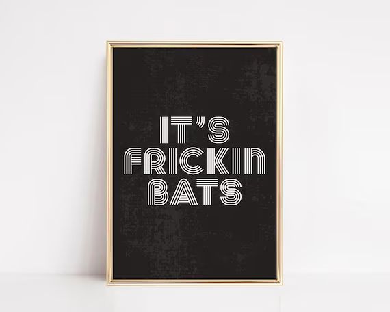 funny halloween decor | its frickin bats | halloween wall art | halloween home decor | halloween ... | Etsy (US)