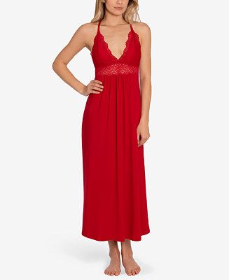 Lace-Trim Long Nightgown | Macys (US)