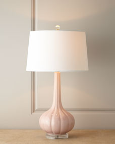 Pastel Pink Fluted Ceramic Lamp | Horchow