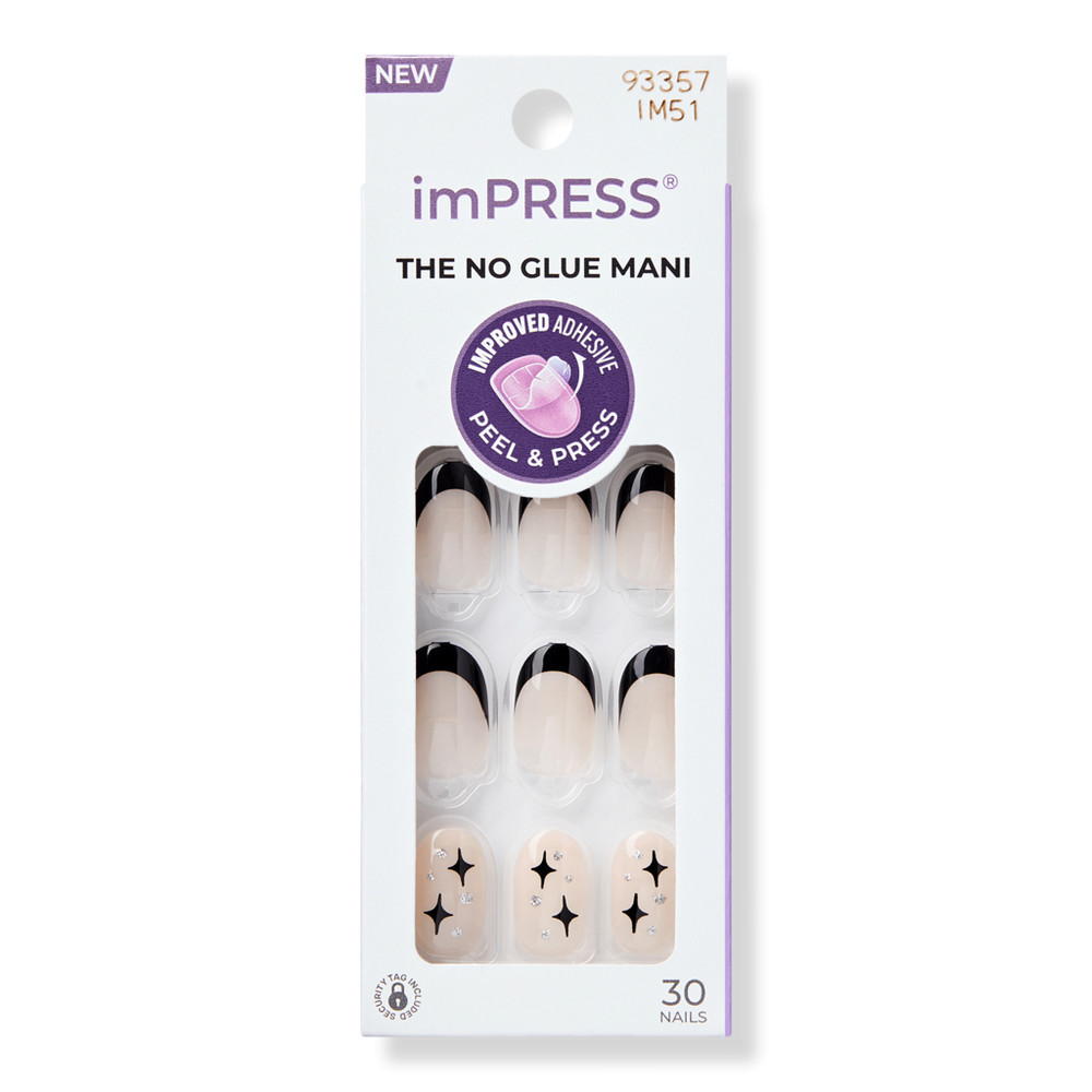 Kiss imPRESS Design Short Press-On Manicure Nails - Gold Ring | Ulta