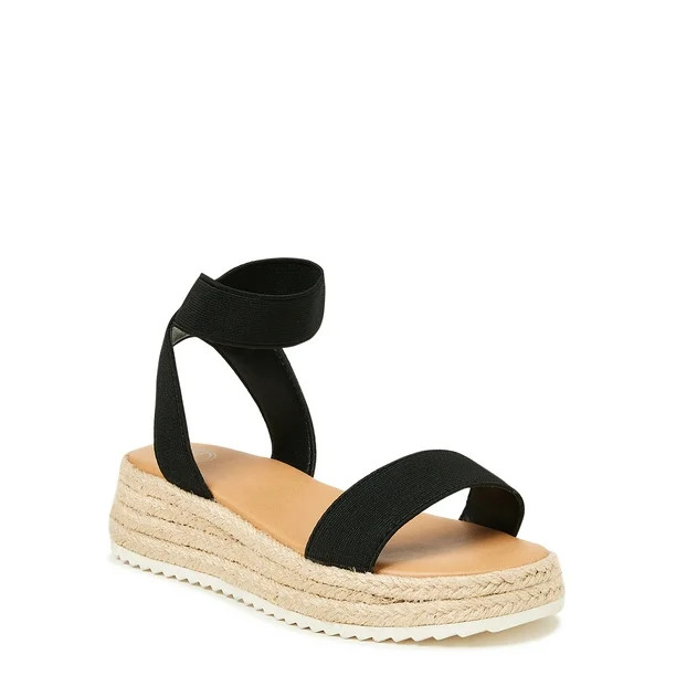 Wonder Nation Girls Elastic Sandal, Sizes 12-6 - Walmart.com | Walmart (US)