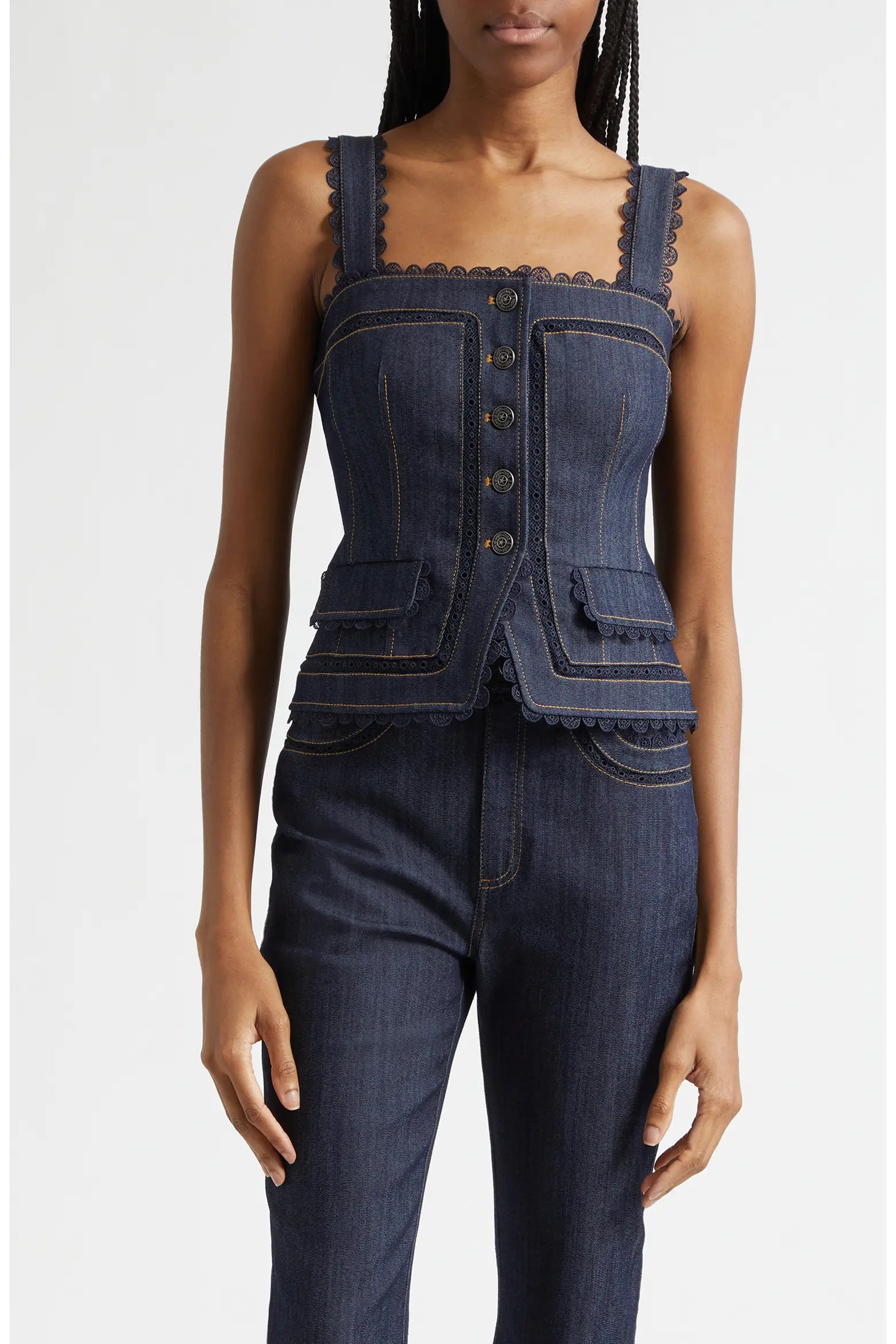 Myra Lace Denim Corset Top (Women) | Nordstrom | Nordstrom