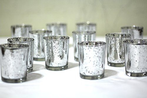 Silver Mercury Glass Votive Holder, Set of 12 | Amazon (US)