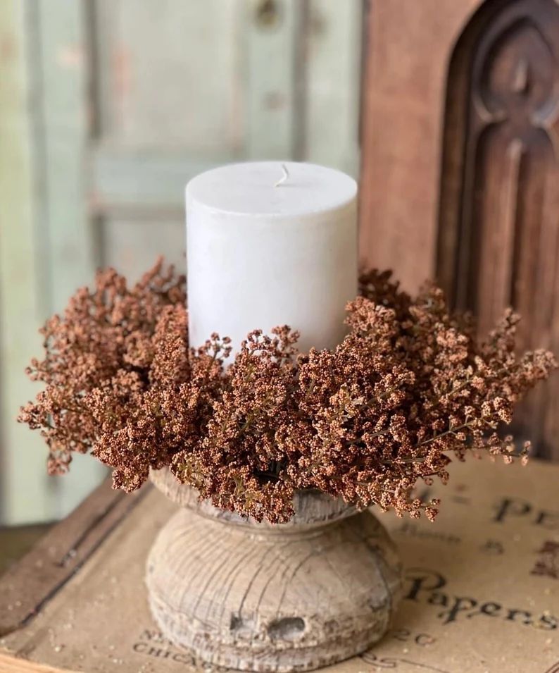 Fall Bursting Astilbe Candle Ring - Etsy | Etsy (US)