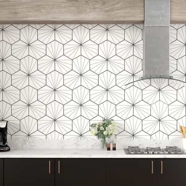 Misha 9" x 10" Porcelain Patterned Wall & Floor Tile | Wayfair North America