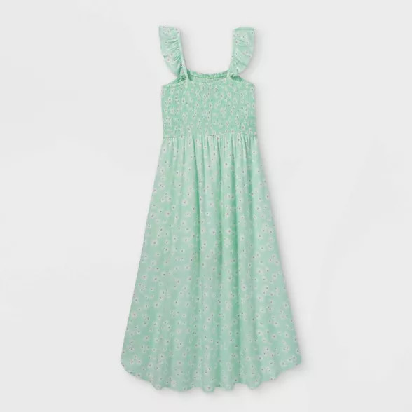 Girls' Flutter Sleeve Smocked Walk-Through Jumpsuit - art class™ | Target