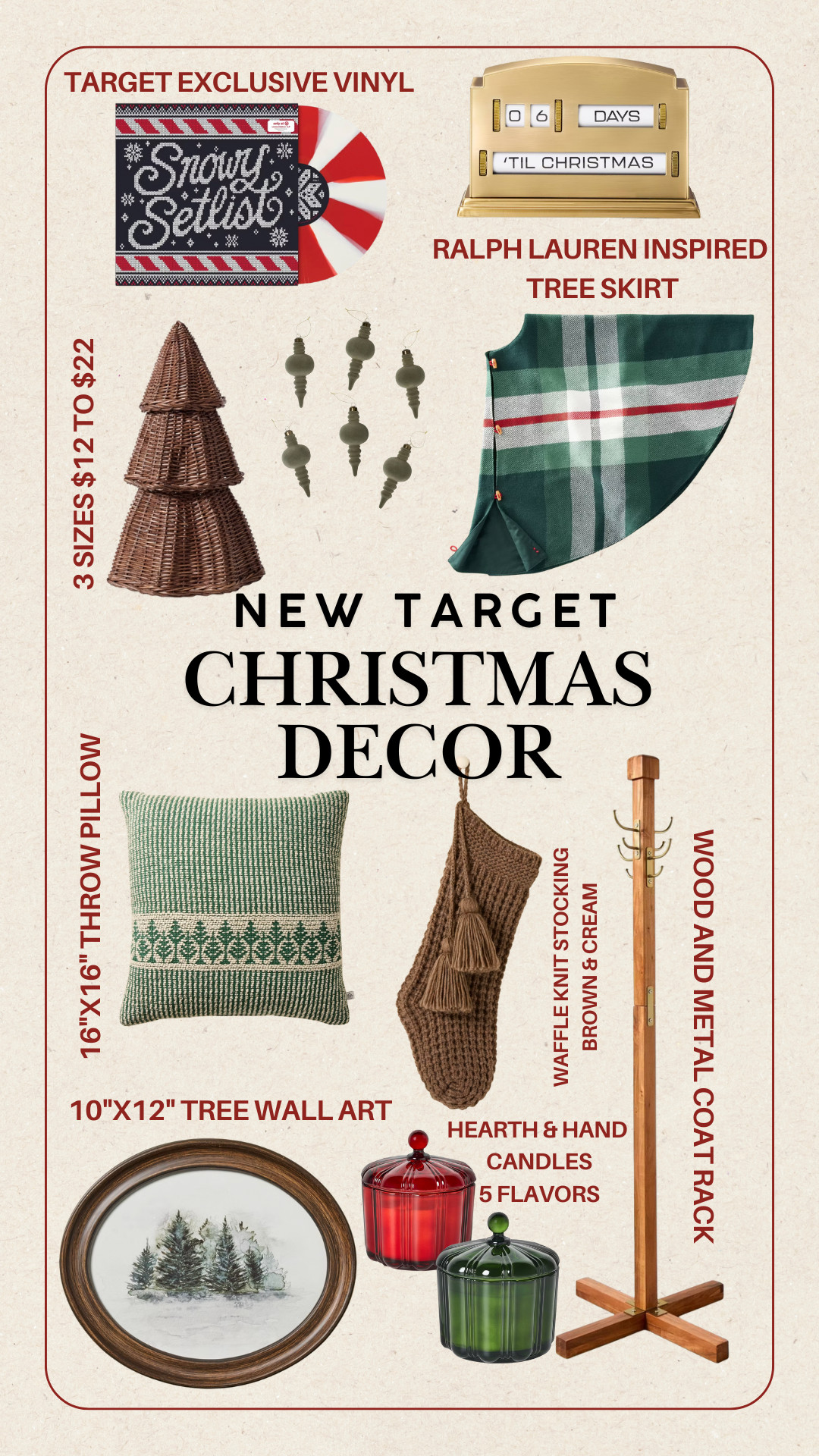 New Target Christmas decor finds just hit the shelves! 🎄 From cozy Christmas pillows and festive wall art to beautiful stockings, ornaments, and Christmas tree decor. There’s something for every style and budget. These affordable holiday pieces look high-end and are perfect for creating a warm, timeless Christmas look throughout your home. Shop my favorite Target Christmas finds before they sell out! #christmasdecor 

 #LTKSeasonal #LTKHome #LTKSaleAlert