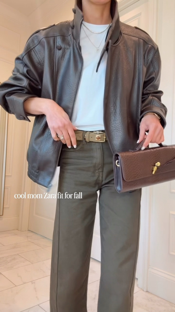 Fall outfit idea from Zara! I’m 5’7 wearing size small in the jacket and 2 in the pants, run tts.