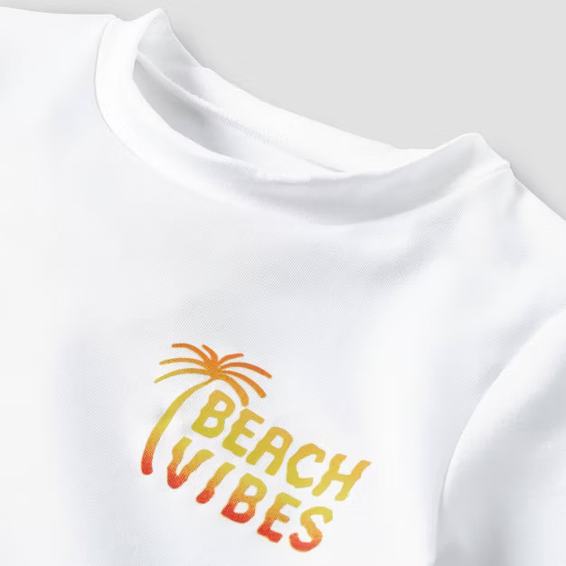 Toddler Boys' Short Sleeve Rash Guard - Cat & Jack™ White | Target