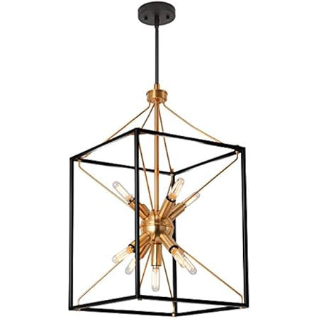 Artika CLY1-C2 Industrial Design Black and Gold Clyde Chandelier | Amazon (US)