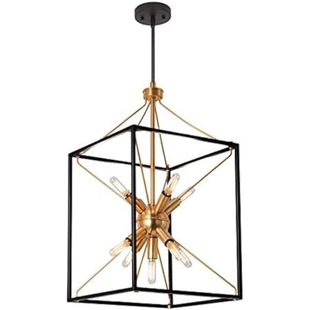 Artika CLY1-C2 Industrial Design Black and Gold Clyde Chandelier | Amazon (US)