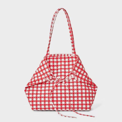 Americana Heart Gingham Canvas Tote Bag - Wild Fable™ Red | Target