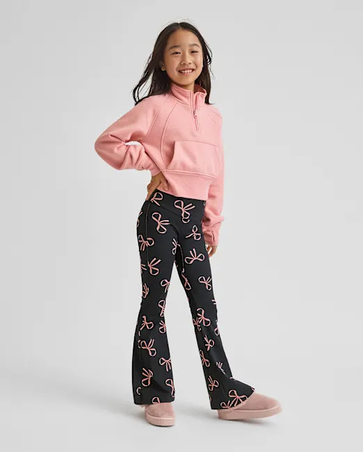 Girls Print High Rise Flare Leggings - black | The Children's Place