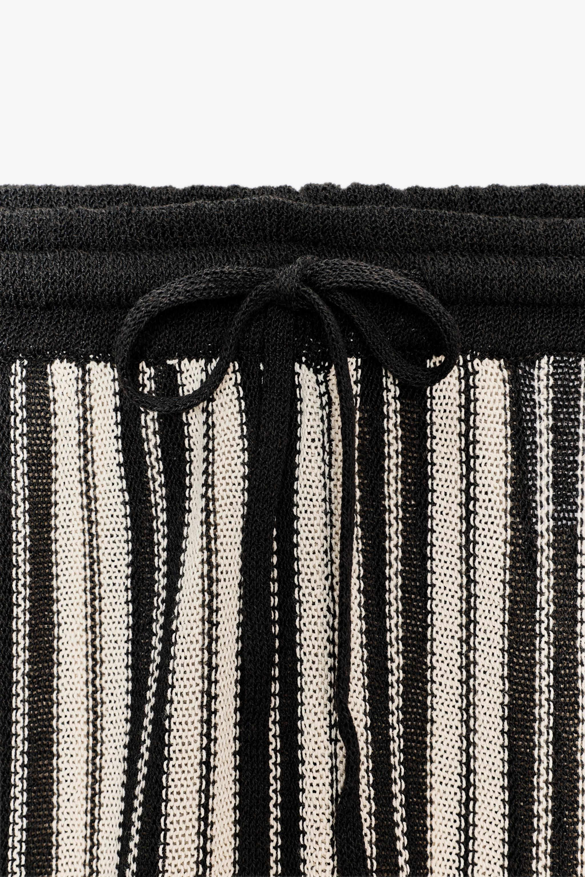 STRIPED LINEN CUFFED HEM PANTS | Zara US