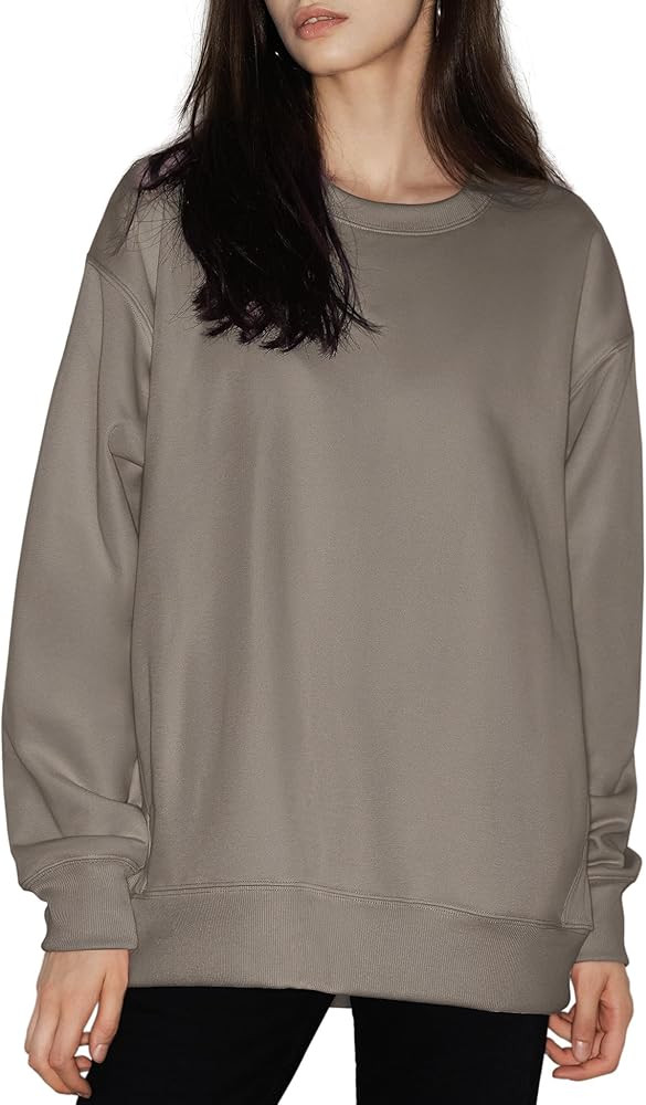 PUMIEY Women's Oversized Sweatshirts Fleece Crew Neck Hoodies with Pockets Long Sleeve Pullover T... | Amazon (US)