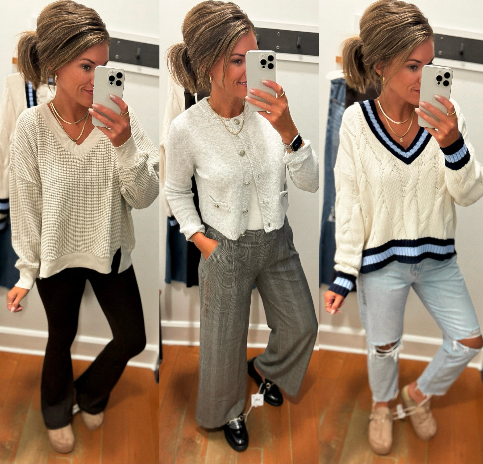 American Eagle try on 
Wearing small in all tops
Bodysuit/ medium 
Flare leggings/ medium 
Trousers/ sized down to 6 
Jeans/ curvy 8 

#LTKStyleTip #LTKSeasonal