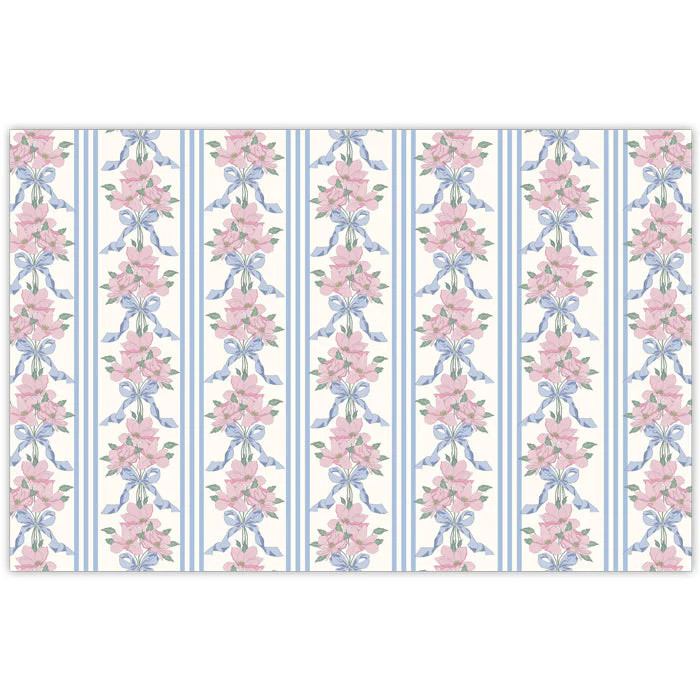 Caitlin Wilson French Blue Bouquet Stripe Placemats | Rosanne Beck Collections