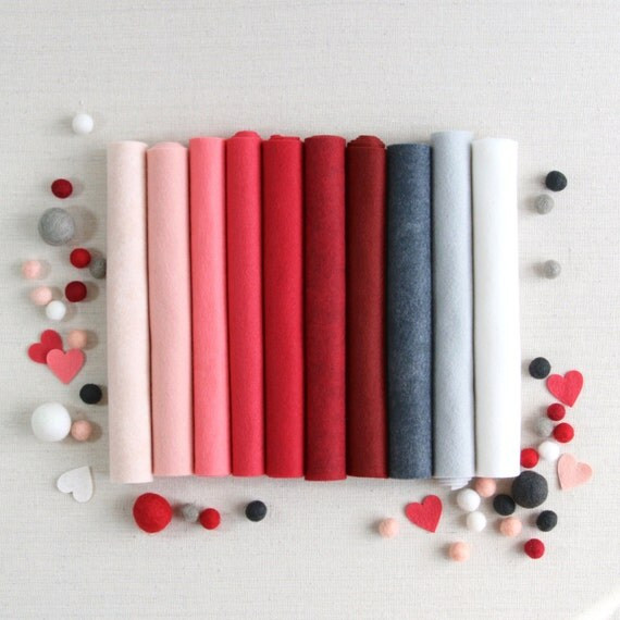 Wool Felt // Loved and Lost // Valentine Garland, Red Felt, Heart DIY, Valentine Colors, Sweetheart  | Etsy (US)
