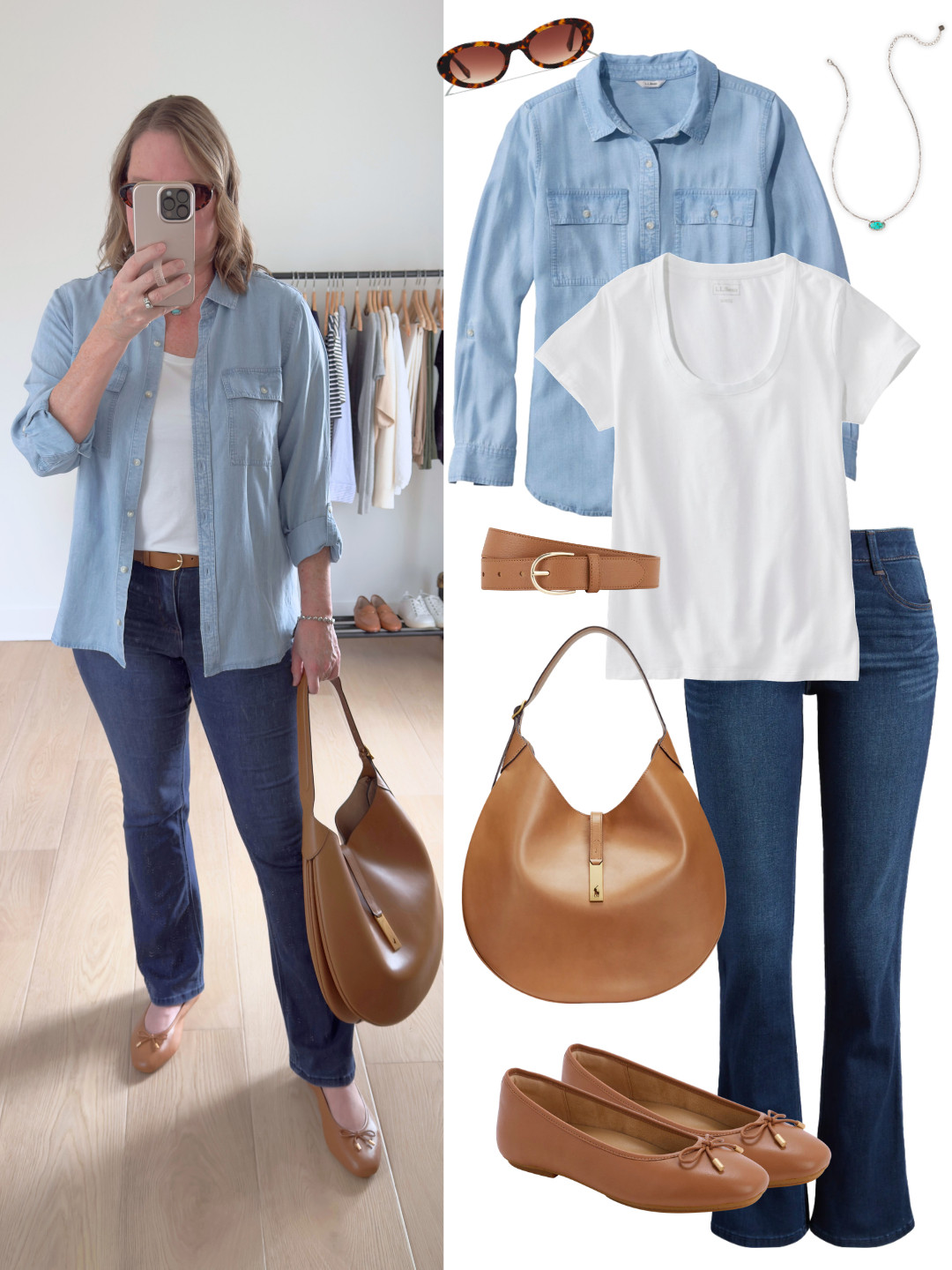 Today’s outfit from my spring capsule wardrobe: white scoop neck tee, dark wash jeans, chambray utility shirt as a layer and ballet flats 🌸 This utility shirt is the best shirt I have ever worn!  It’s so soft with tencel fabric and I love the versatile roll tab sleeves.  This white scoop neck tee is my favorite tee in my closet.  The fabric drapes well, it’s soft and it not see through!  I also have the tee in navy and want more colors! 🎉 These ballet flats are new to my closet and they are so comfortable with arch contour and footbed cushioning ✔️

how to style, outfit inspo, how to wear, mom life, mom style, mom outfit
#capsulewardrobe #momstylelife #momoutfit #momstyle #casualstyle

#LTKOver40 #LTKmomlife #LTKMidsize