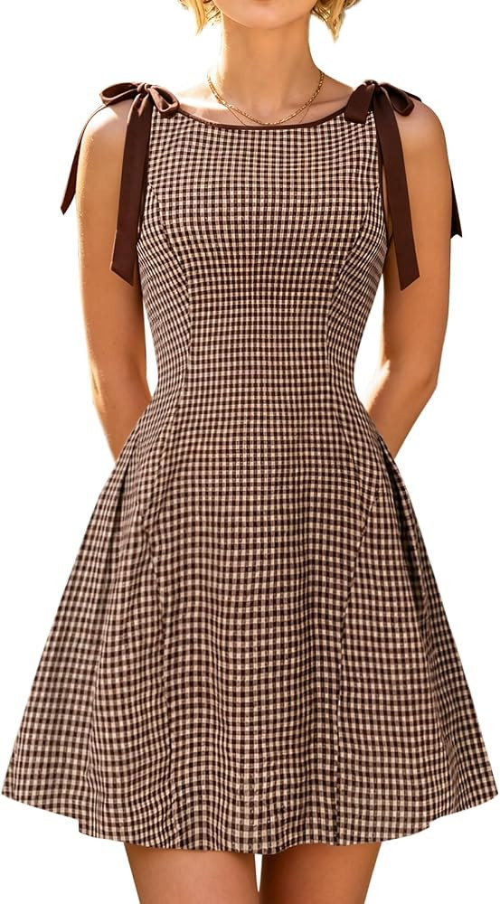 Cute,Boat Neck,Bow(non-adjustable),A line,Vintage,Sleeveless,Spring Fall,Casual Daily,Picnic,Trav... | Amazon (US)