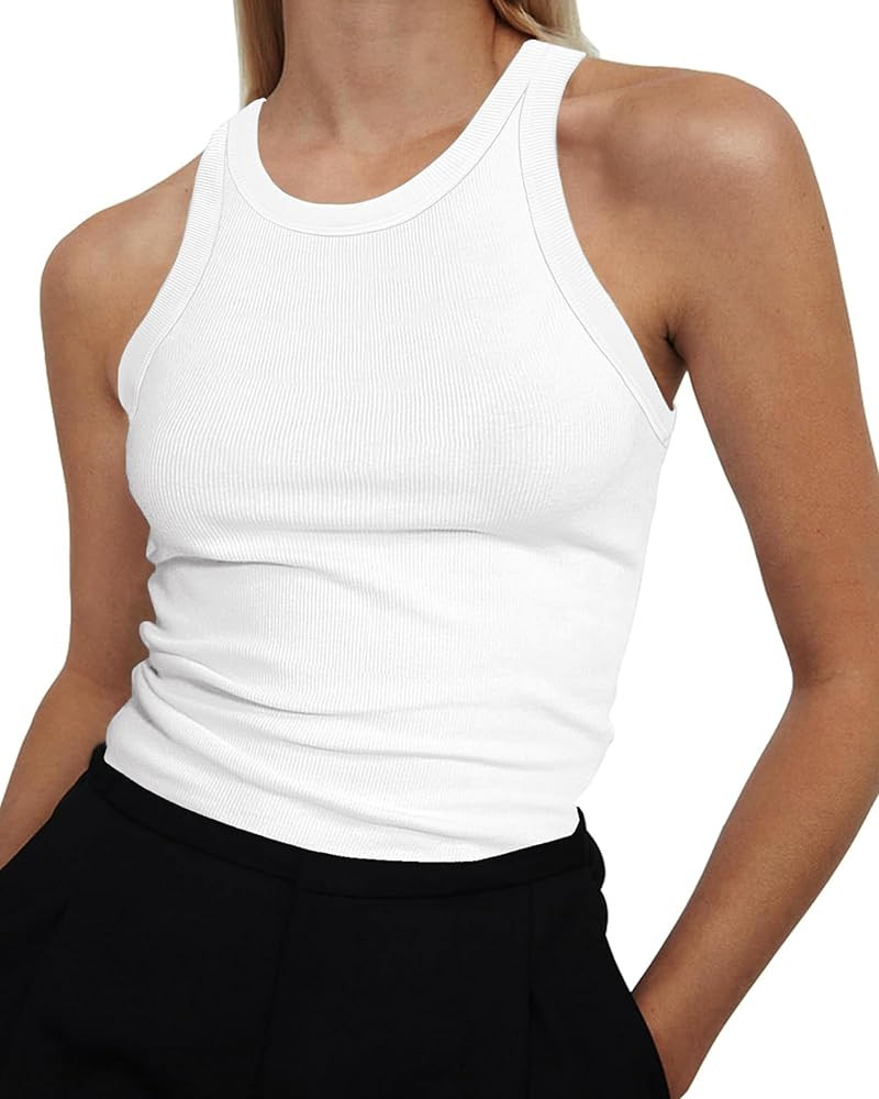 RIROW Womens Sleeveless Slim Fit Ribbed Tank Top 2025 Neck Basic Tee XS-3XL | Amazon (CA)