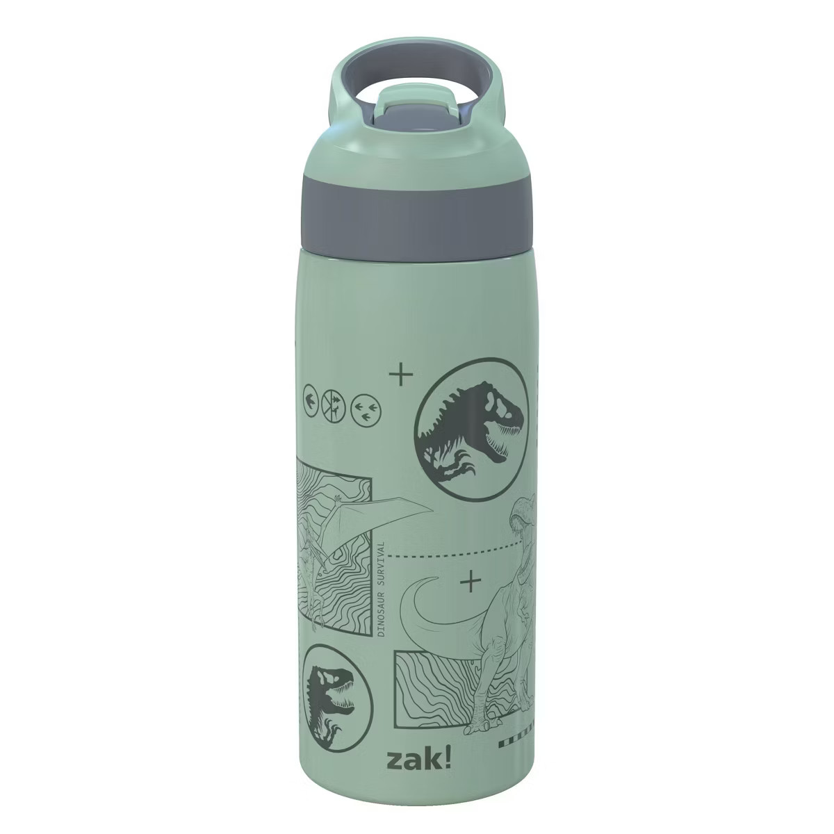 Zak Designs 19oz Jurassic World Stainless Steel Double Wall Vacuum Riverside Water Bottle Green | Target