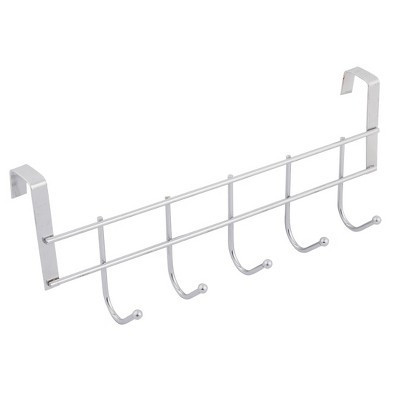 Unique Bargains Bathroom Metal 5 Hooks Towel Clothing Belt Hooks and Hangers Silver Tone 1 Pc | Target