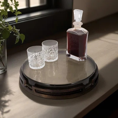 Essi Contemporary Round Ottoman Tray for Home Decor – Decorative Tray for Coffee Table Styling – Stylish Accent Tray for Kitchen, Jewelry, or Trinket | Wayfair North America